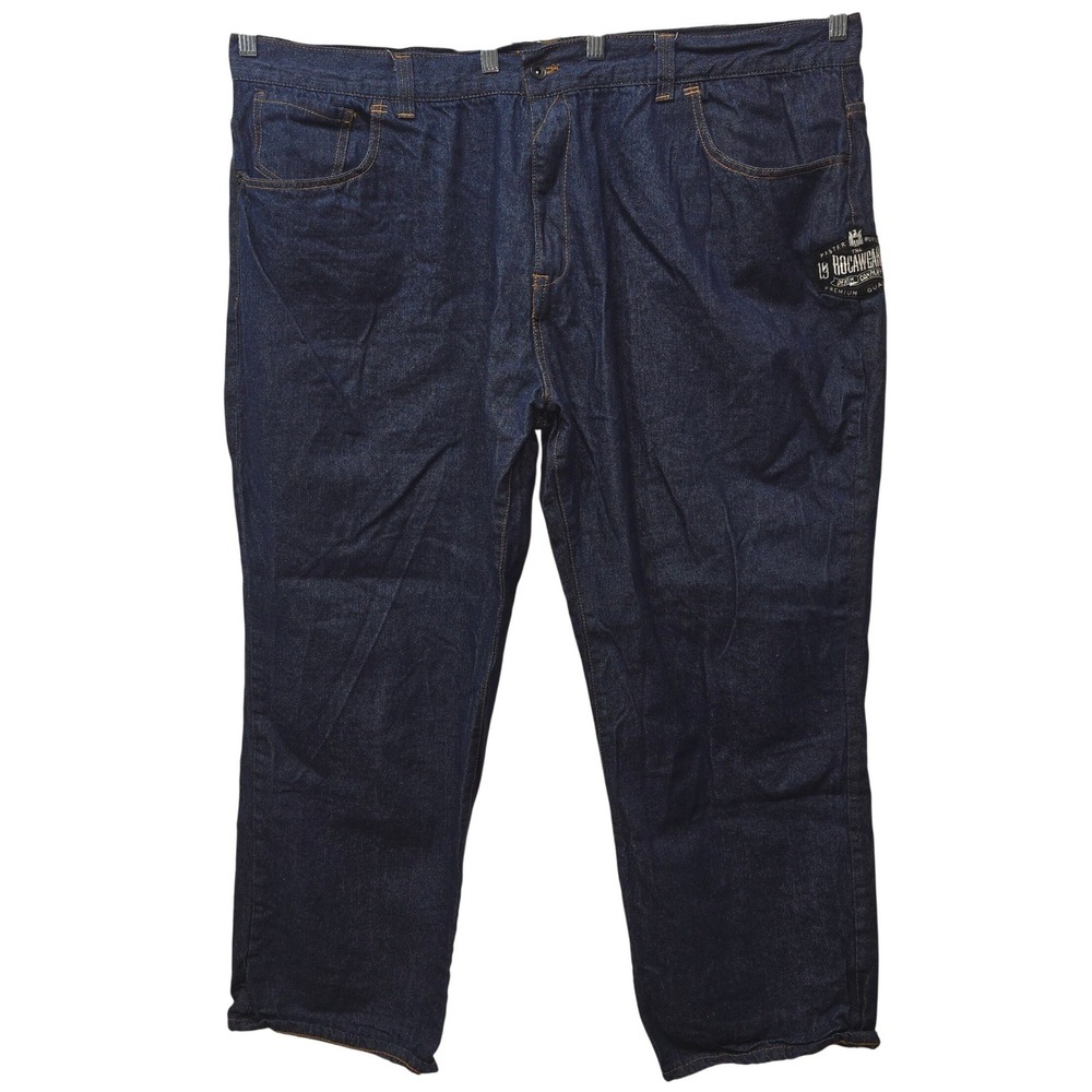 Rocawear R+ Mens Baggy Indigo Denim Jeans Dark Wash Hip Hop Streetwear 56x31.5